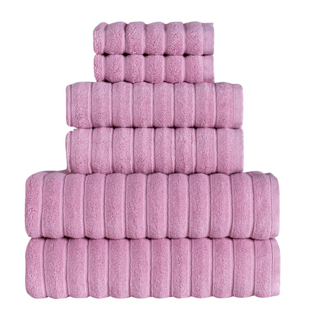 BERIBO Cloud Turkish Towels 100% Cotton - Set of 6-620gsm (Lavender Fog)