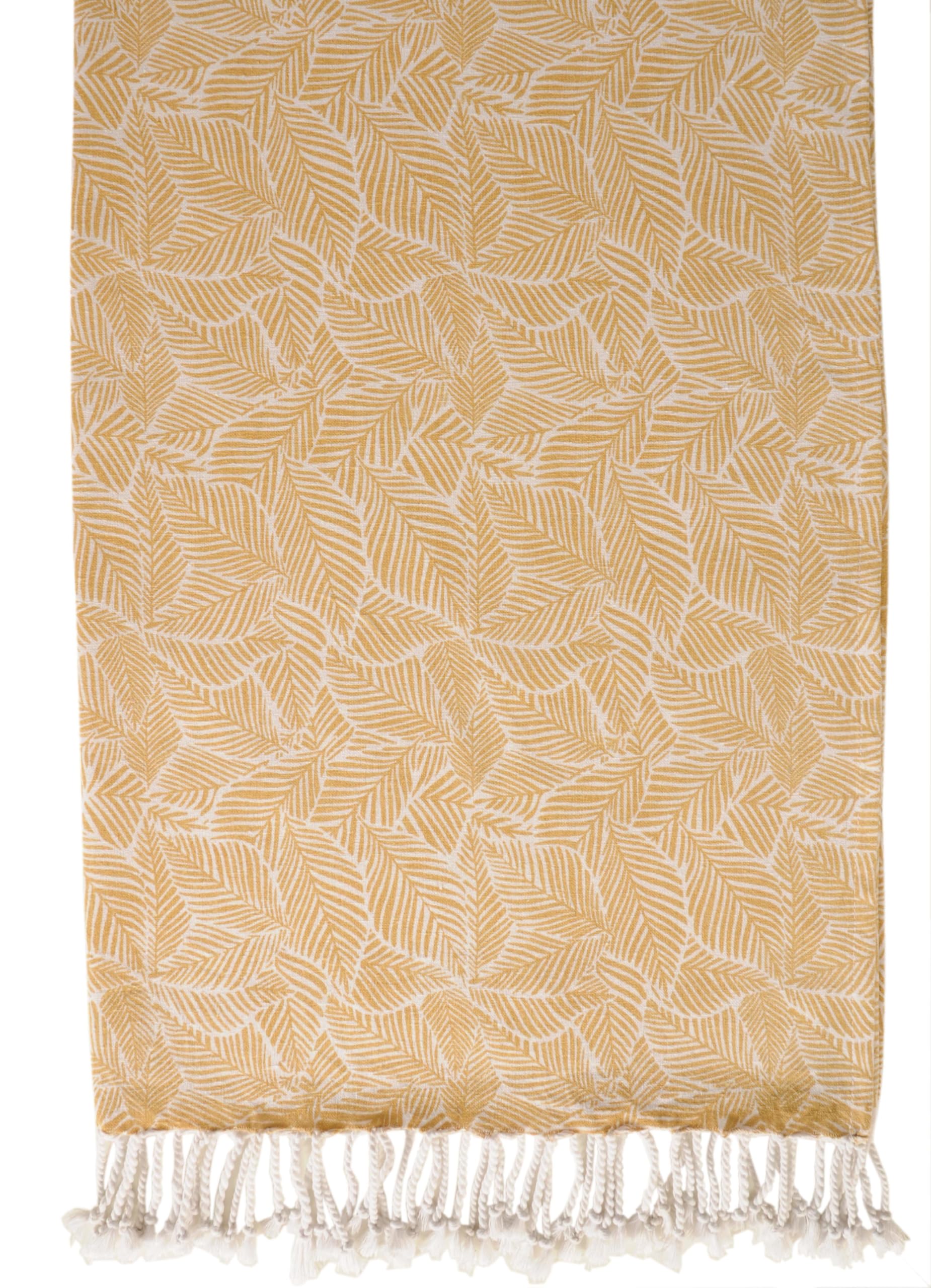 Atout Ciel Fouta Beach Towel 90 x 180 cm Printed with Fringes Yellow