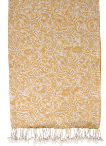 Atout Ciel Fouta Beach Towel 90 x 180 cm Printed with Fringes Yellow