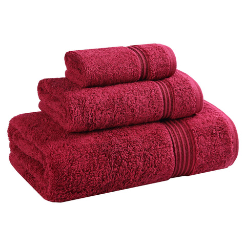 Superior Towel, Cotton, Burgundy, 3PC Set