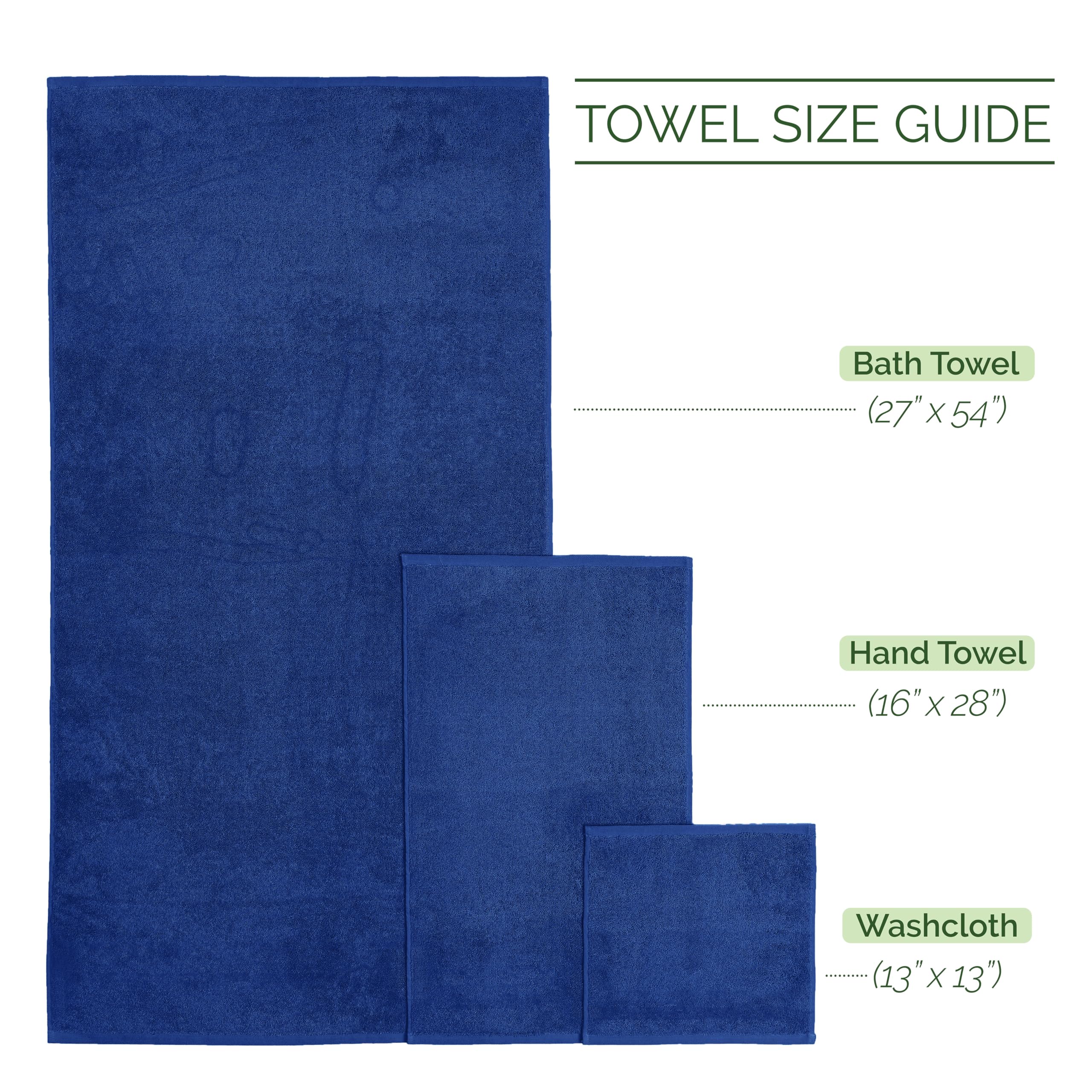 Elegant Comfort 100% Turkish Cotton Corduroy Ribbed Luxury Bath Towels 6-Piece Set, Premium Feel - Quick Dry, Highly Absorbent