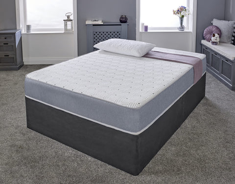 The eXtreme Comfort Ltd Small Double Grey Vapour Pod Memory Fibre Sprung Mattress. Spring Small Double Mattress With Memory Fibre Layer