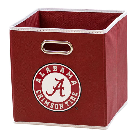 Franklin Sports NCAA Alabama Crimson Tide Collapsible Storage Bin - Made to Fit Storage Bin Shelf Organizers - 10.5" x 10.5"