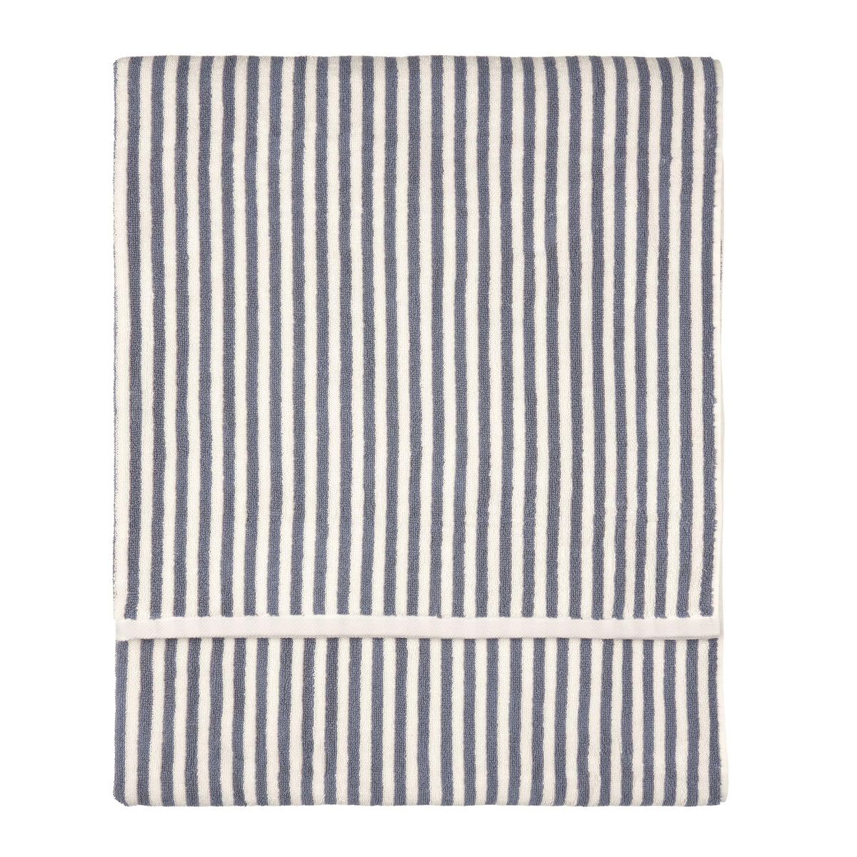 Yard Hebden Striped Cotton Terry Bath Sheet (Mineral Blue, 100 x 150 cm)