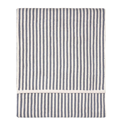 Yard Hebden Striped Cotton Terry Bath Sheet (Mineral Blue, 100 x 150 cm)