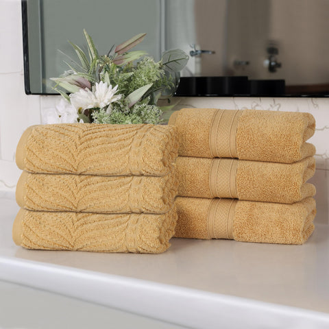 Superior Cotton Chevron Hand Towel Set, Zero Twist, Quick Dry, Small Towels, Absorbent Bathroom Basics, Home Essentials, Spa, Salon, Hotel, Kitchen