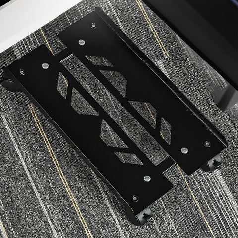 Yumzxin Heavy-Duty Steel Computer Tower Stand with Lockable Wheels- Adjustable Width 20-26cm, Universal PC Case Holder for Gaming/Office Desktops