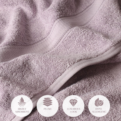 Superior 900 Gram 100% Premium Long-Staple Combed Cotton 3-Piece Towel Set, Purple