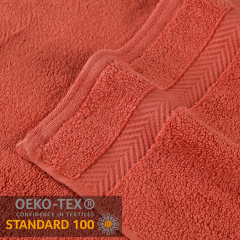 Superior Collection 100% Zero Twist Cotton Super Soft and Absorbent 3-Piece Towel Set, Brick