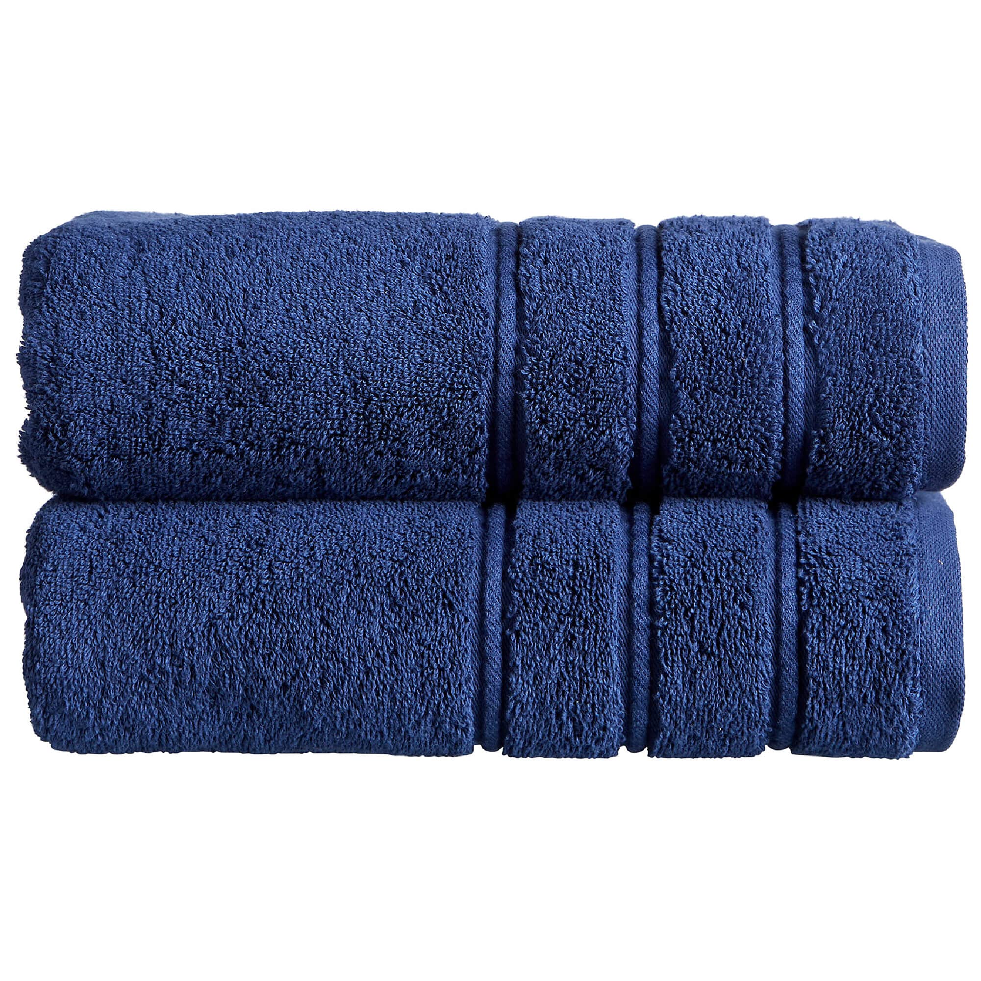 Christy Antalya Large Bath Towels | Set of 2 | 100% Turkish Cotton | 600GSM | Soft Plush Luxury Towel Set | 70cm x 125cm | Quick Dry | Denim Blue