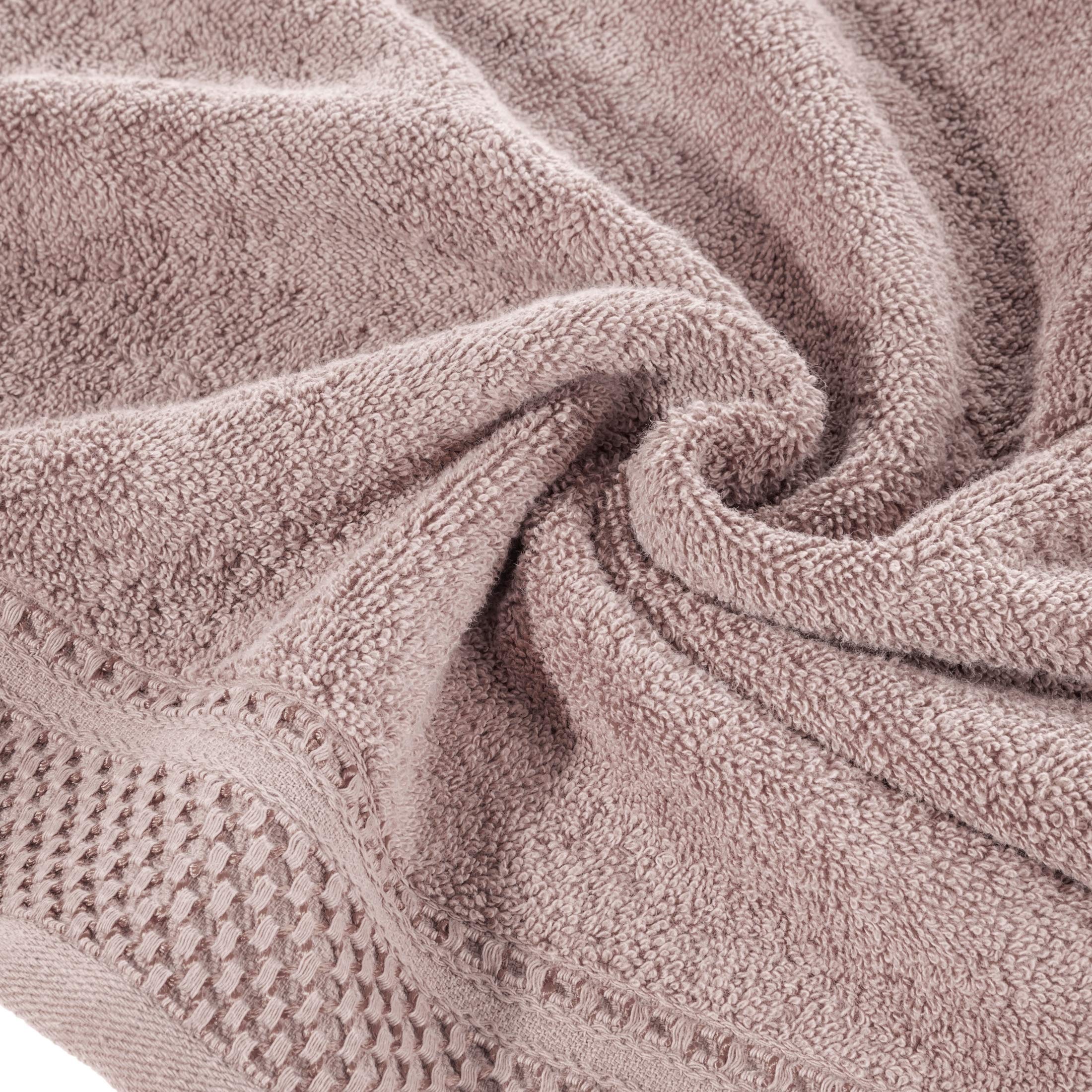 Eurofirany Carlo Bath Towel Set Hand Towel Sauna Towel Pattern - Absorbent, 100% Cotton 580g/m, Pack of 3 and 6, Light Pink, 50 x 90 cm, 6