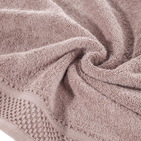Eurofirany Carlo Bath Towel Set Hand Towel Sauna Towel Pattern - Absorbent, 100% Cotton 580g/m, Pack of 3 and 6, Light Pink, 50 x 90 cm, 6