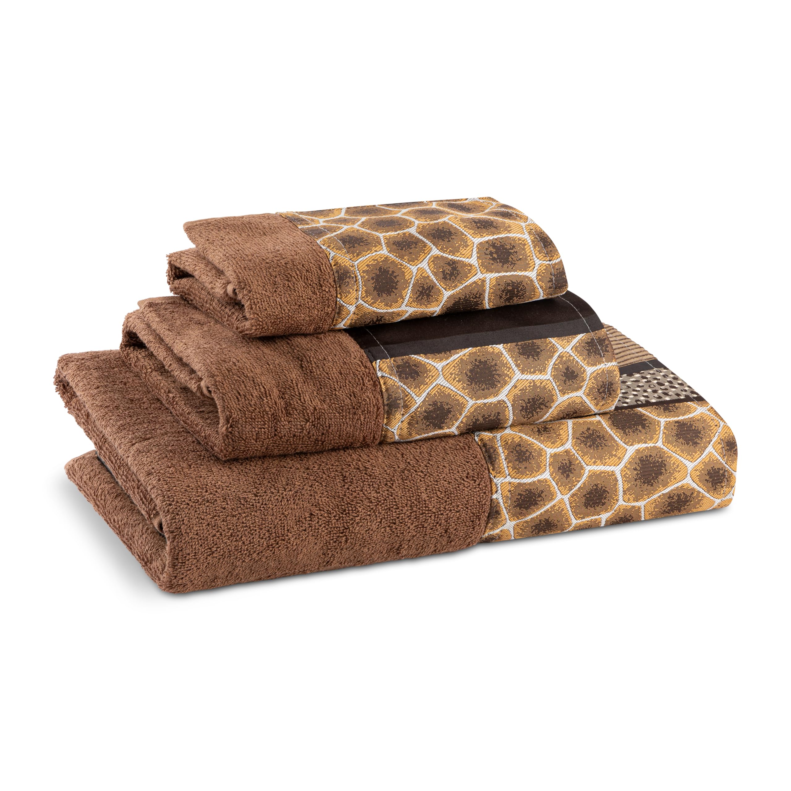 Zahari Home Safari Stripes Leopard, Cheetah, Zebra and Tiger Bath Towel Set of 3
