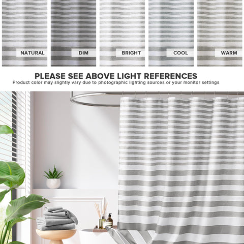 Madison Park Shower Curtain Spa Waffle Weave Shower Curtain for Bathroom 3M Scotchgard Moisture Management