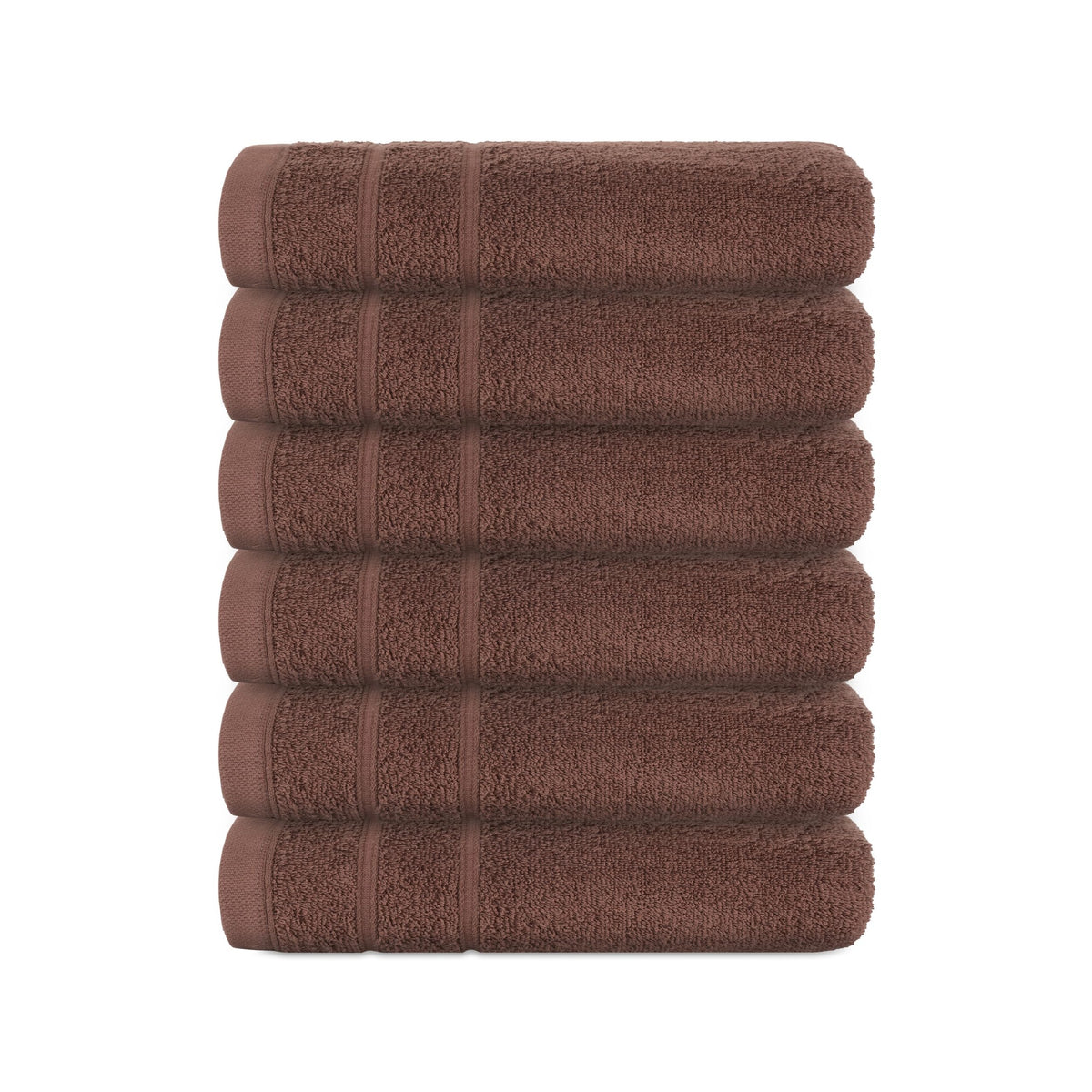 Perefly Bath Towels (30 X 50 CM) - Face & Hand Towels for Gym - Soft & Absorbent - Fast Drying Bathroom Face Cloths (Brown, 6 Pack)