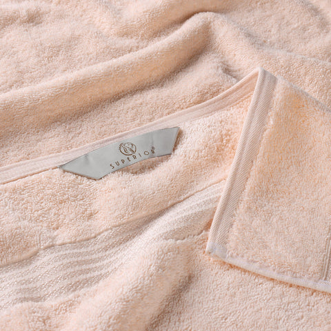 Superior Set, Cotton, Peach, 8PC Hand Towels