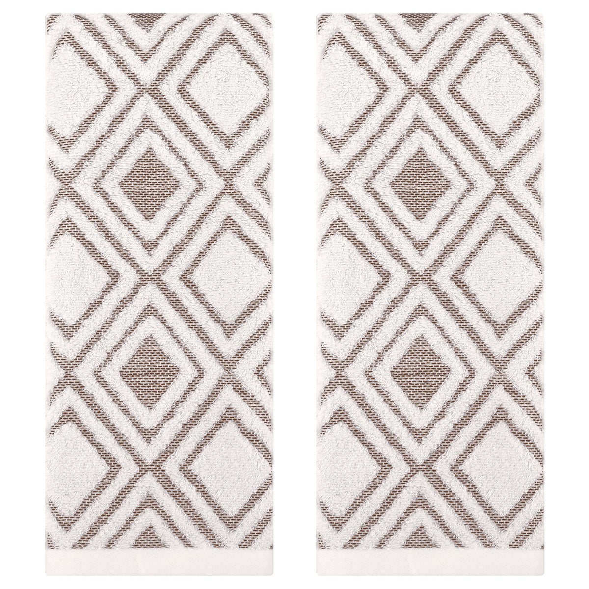 HMETOL Geometric Pattern Cotton Decorative Soft Absorbent Hand Towels