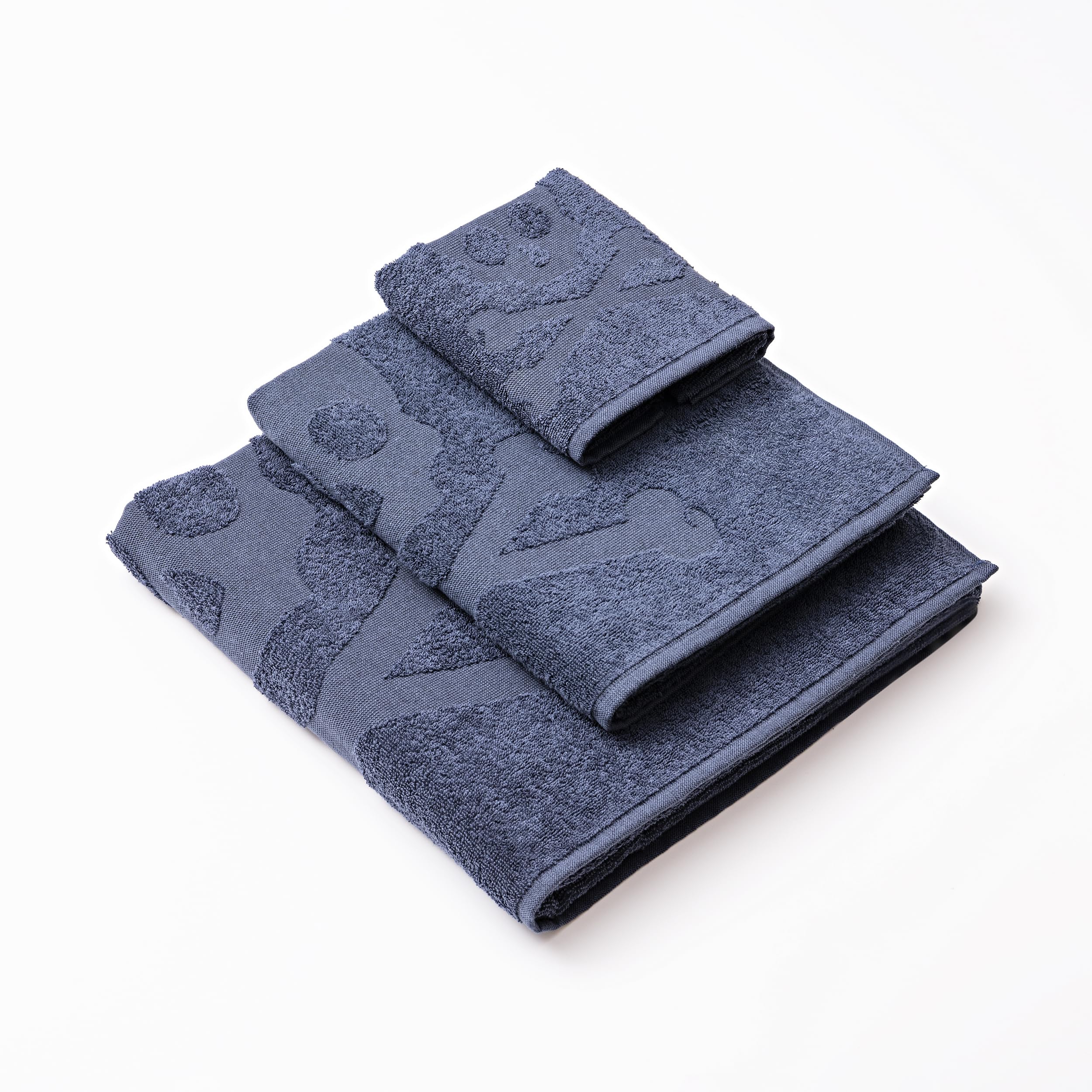Scalpers Skull Bath Towel Set (Vanity 30 x 50 cm + Hands 50 x 90 cm + Bath 70 x 140 cm) 100% Cotton Blue Home