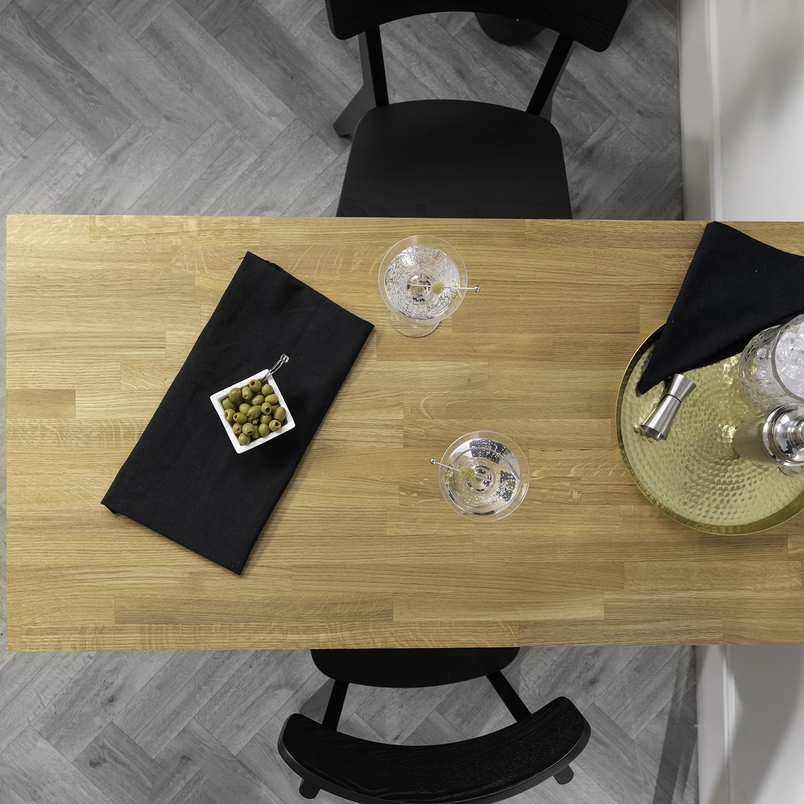 domli Solid Wood Premium Oak Table Top | 1200m x 600mm x 27mm | Top Grade European Wooden Large Square Kitchen Dining Tabletop Worktop Desktop