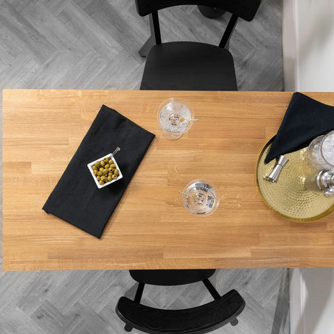 domli Solid Wood Premium Oak Table Top | 1200m x 600mm x 27mm | Top Grade European Wooden Large Square Kitchen Dining Tabletop Worktop Desktop