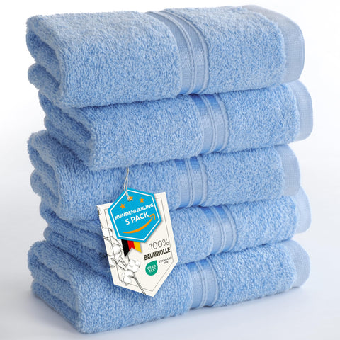 Hammetex Guest Towels Set of 5 30 x 50 cm 100% Cotton Terry Cloth