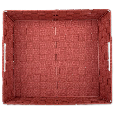 DII Woven Nylon Trapezoid Storage Bin, for Home, Office, Closets, & Everyday Storage Needs, Rust, Tray