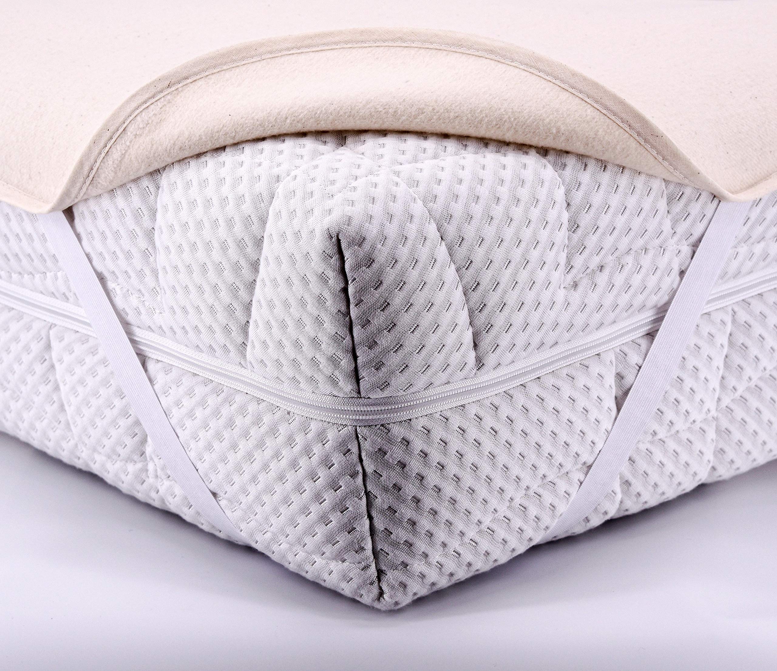 Setex kalmuck mattress protector, corner rubber, 100% cotton, classic, raw white, 2107, Cotton, natural, 180 x 200 cm