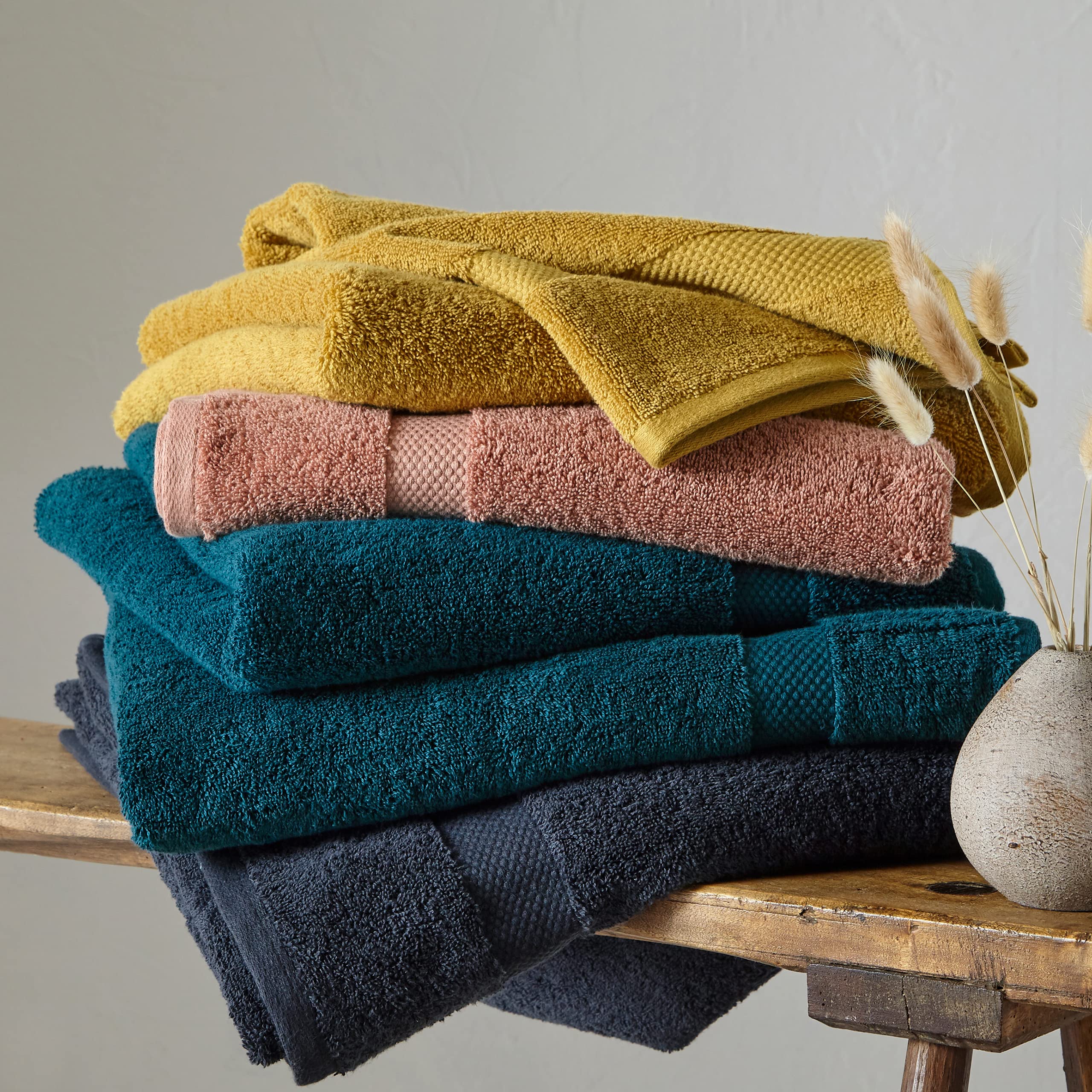 Yard The Linen Loft 6 Piece Hand Towel/Bath Sheet Bale, Cotton, Blush