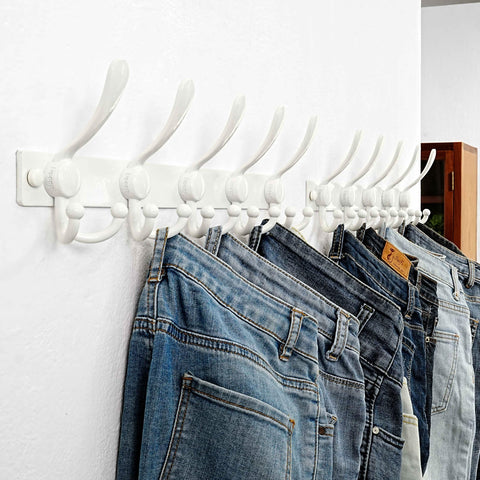 Dseap Coat Rack Wall Mount, Heavy Duty 2.5mm Base vs Flimsy 1mm, Double-Thick Solid Anti-Snap Hooks