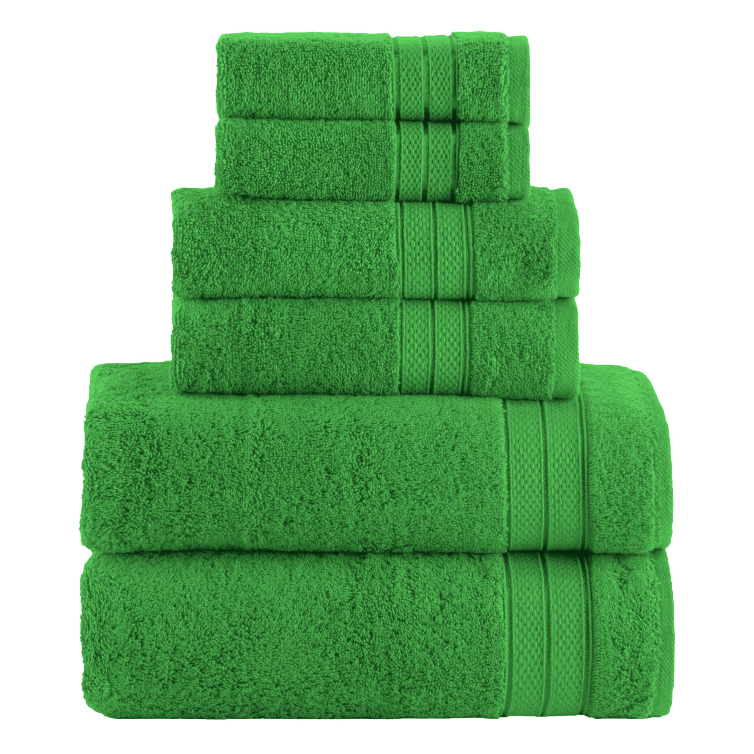 Elegant Comfort Luxury 6-Piece Towel Set, Premium Soft 100% Turkish Cotton, Three Line Popcorn Design 2 Bath Towels
