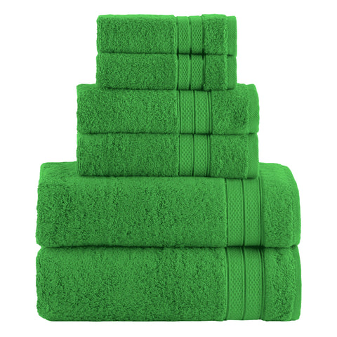 Elegant Comfort Luxury 6-Piece Towel Set, Premium Soft 100% Turkish Cotton, Three Line Popcorn Design 2 Bath Towels