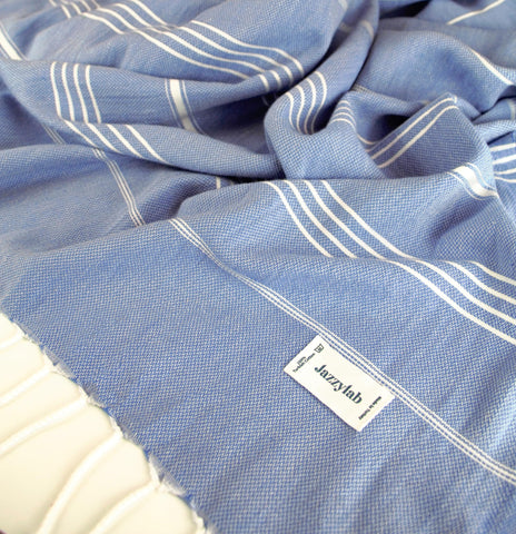 jazzylab SULTAN Peshtemal Hammam Towel | 100% Cotton with Striped Design | Lightweight, Quick-Drying & Absorbent | Turkish Beach, Spa & Sauna Towel