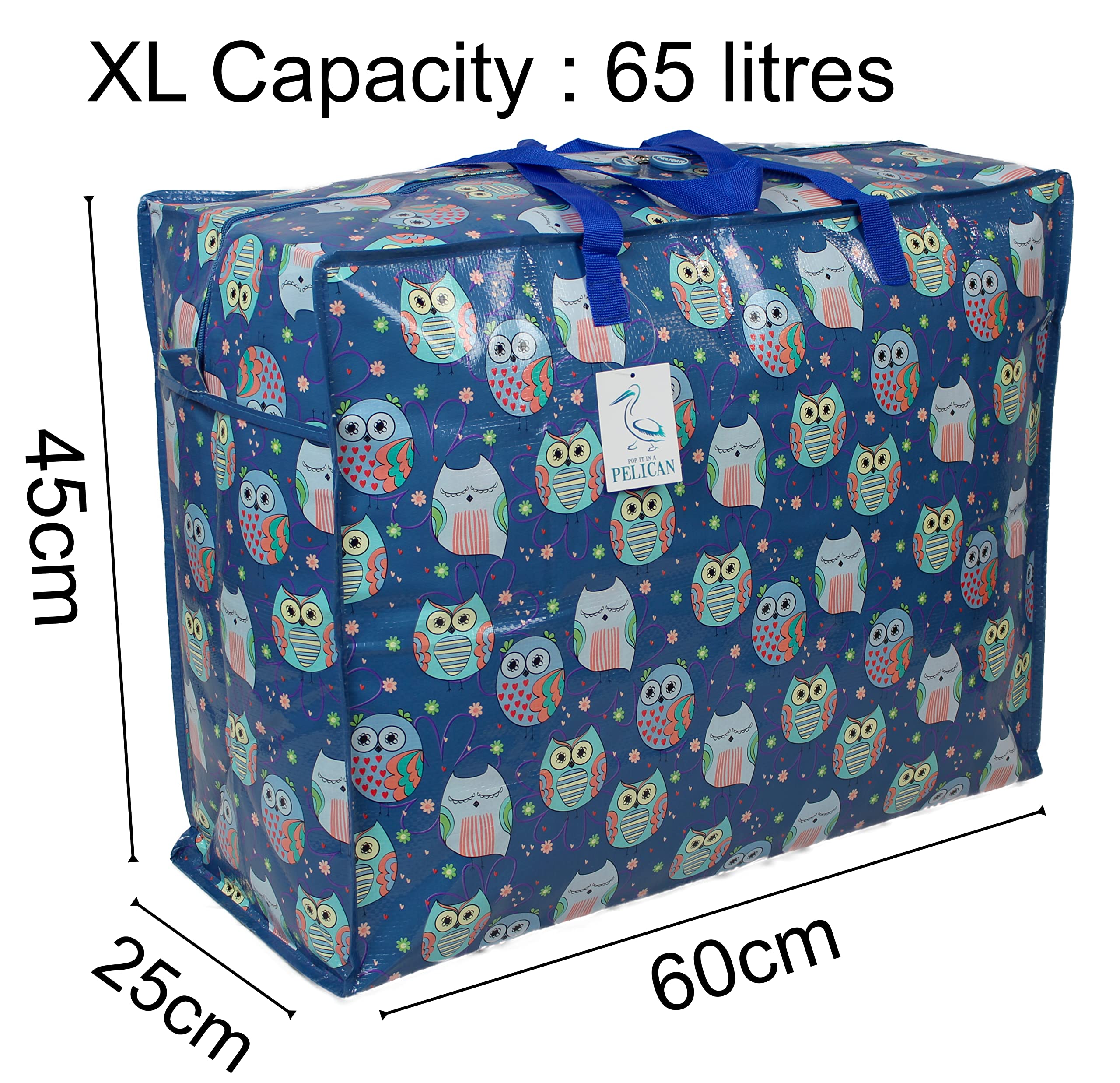 Storage Bags, 65 ltr 1x Pack, Sleepy Owls print