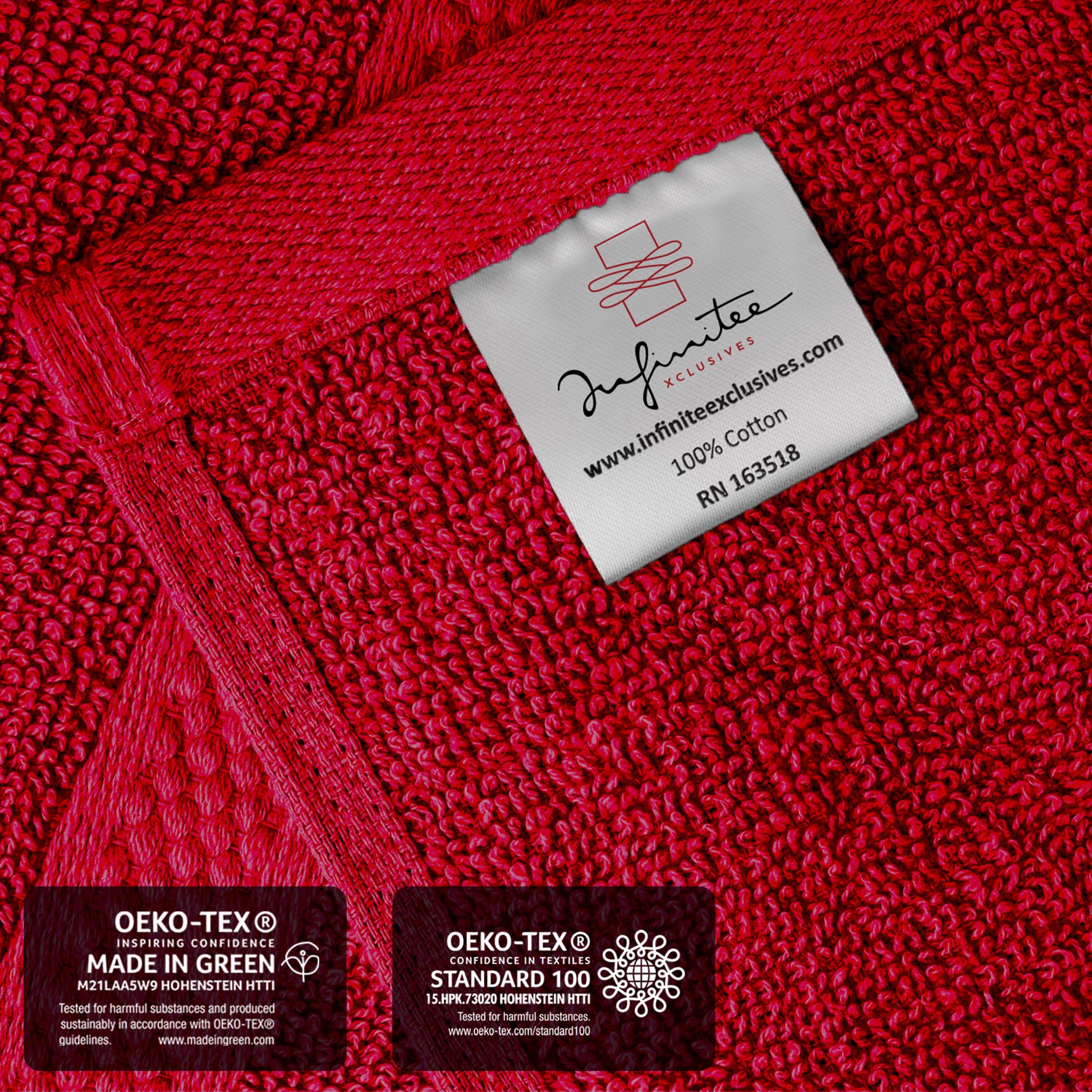 Infinitee Xclusives 100% Cotton Luxury Wash Cloths for Showering - 12 Pack