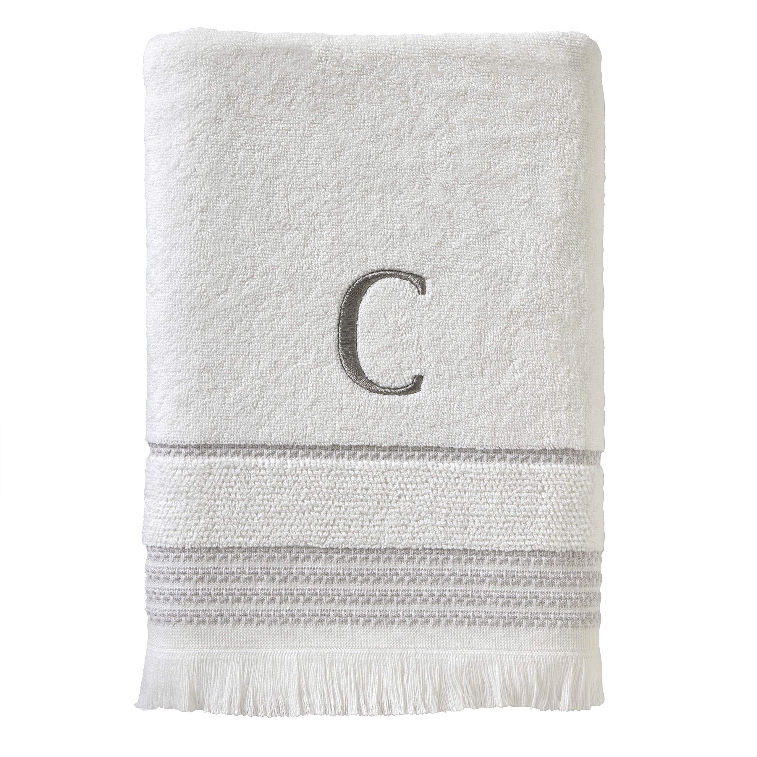 SKL Home Bath Towel, C, Cotton, White, 28x54