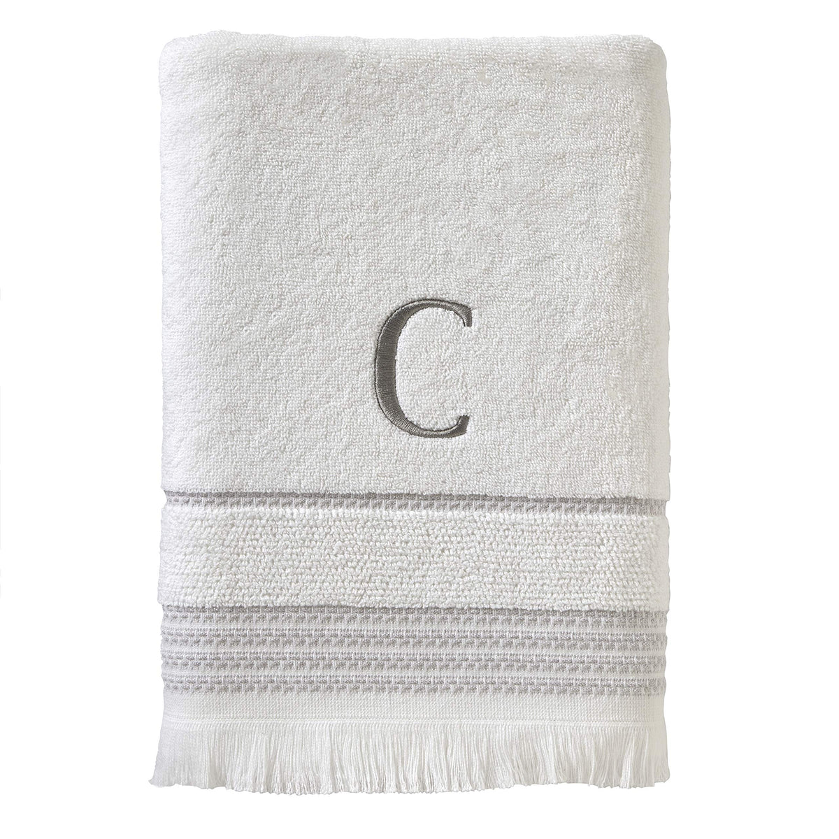 SKL Home Bath Towel, C, Cotton, White, 28x54