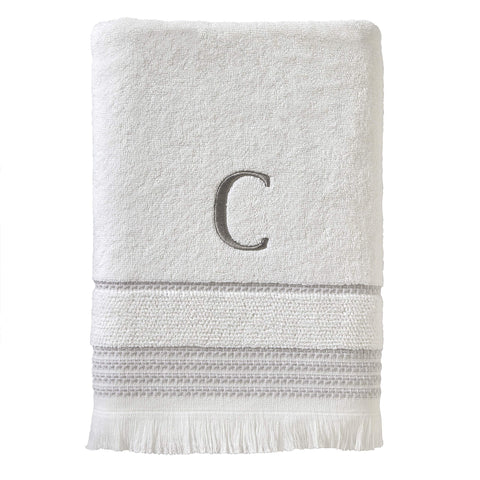 SKL Home Bath Towel, C, Cotton, White, 28x54