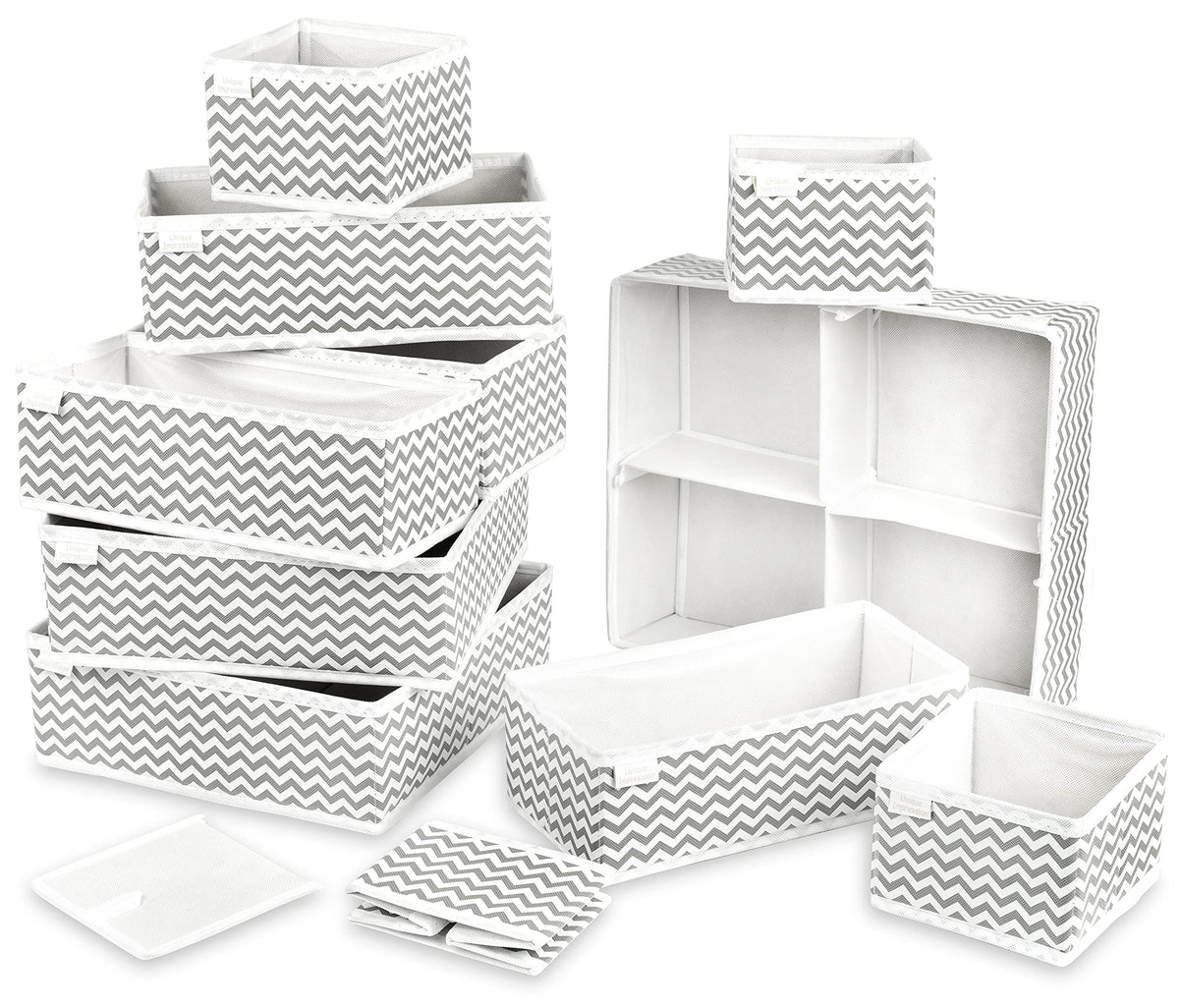 Unique Impression Set Of 11 Drawer Organisers For Underwear, Socks, Clothes, Shirts, Bras, Ties, Scarves, Baby Clothes