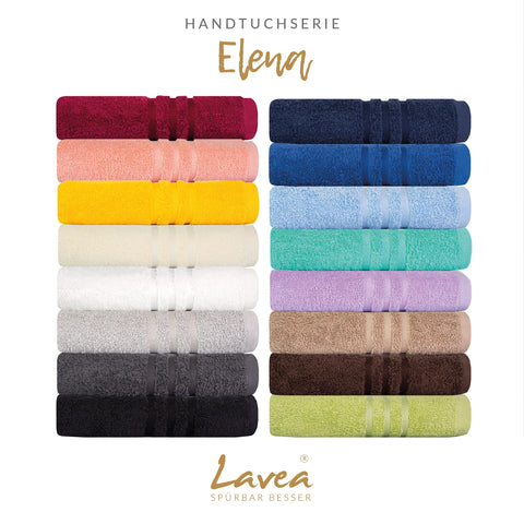 Lavea 10-Piece Terry Cloth Towel Set, 30 x 30 cm, 100% Cotton Terry 500 g/m², Guest Towels and Small Washcloths, Easy Care 60 °C, Terry Series Elena