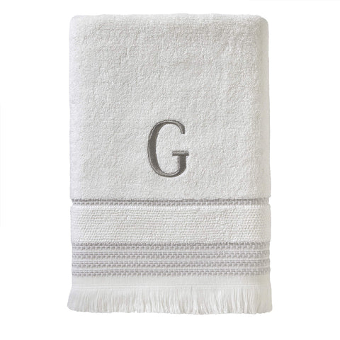 SKL Home Bath Towel, G, Cotton, White, 28x54