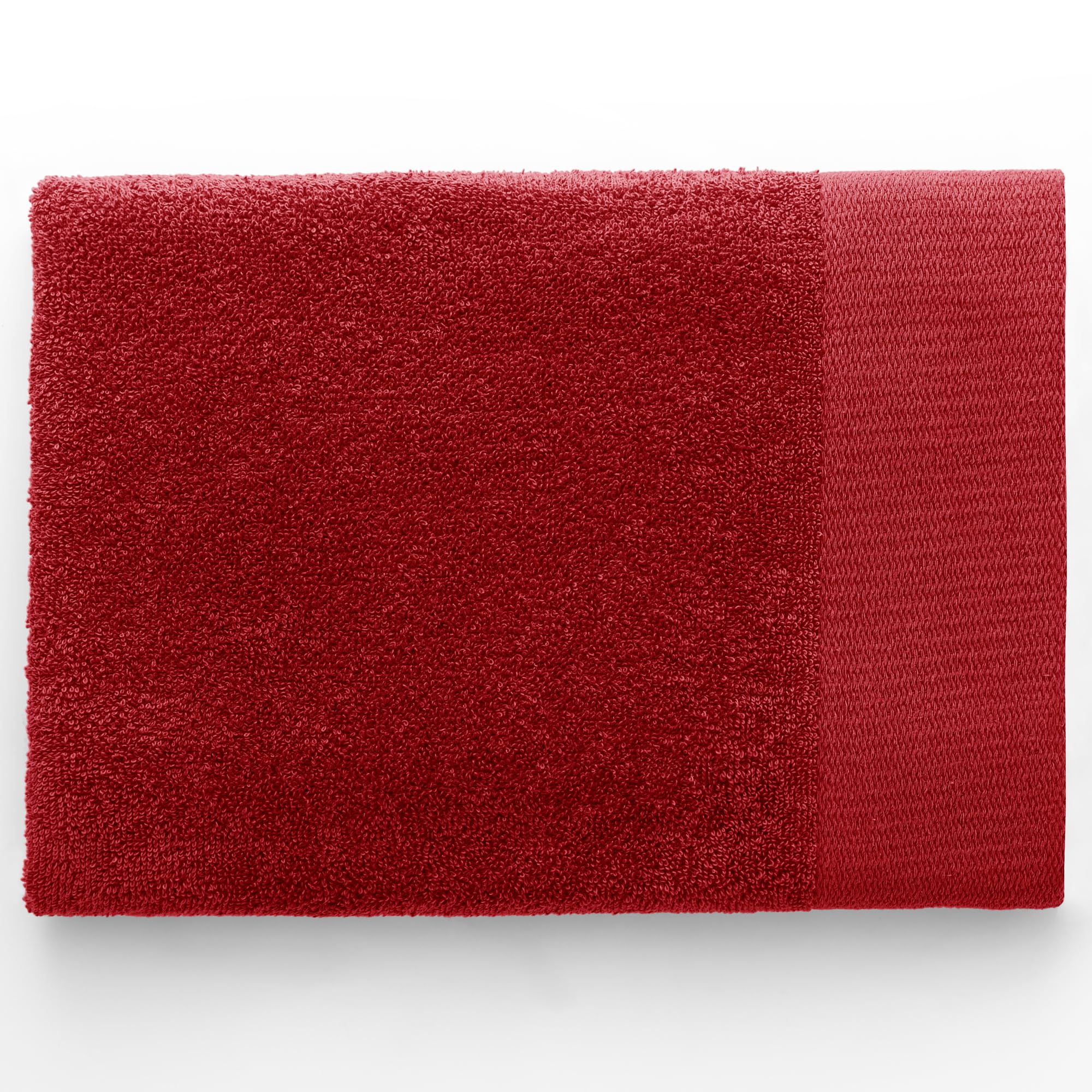 AmeliaHome Set 10pcs 4 Guest Towels 30x50 cm, 4 Towels 50x100 cm and 2 Bath Towels 70x140 cm 100% Cotton Absorbent Dark Red Amari