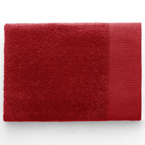 AmeliaHome Set 10pcs 4 Guest Towels 30x50 cm, 4 Towels 50x100 cm and 2 Bath Towels 70x140 cm 100% Cotton Absorbent Dark Red Amari