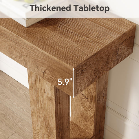 LITTLE TREE 160cm Long Console Table for Entryway, Sofa Table Behind Sofa, Wood Entrance Table, Hallway Table