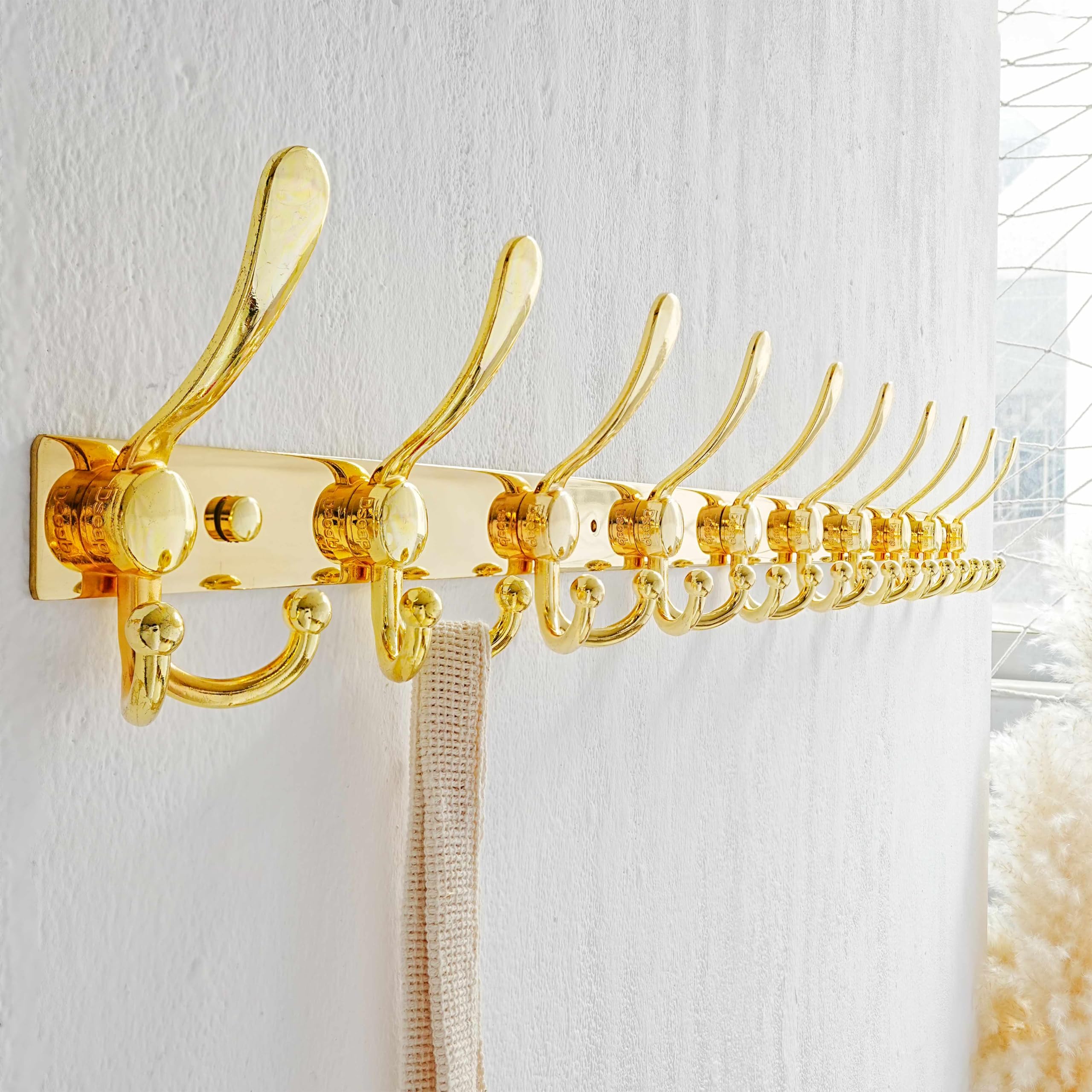 Dseap Coat Rack Wall Mount 94cm, Heavy Duty 2.5mm Base vs Flimsy 1mm, Double-Thick Solid Anti-Snap Hooks