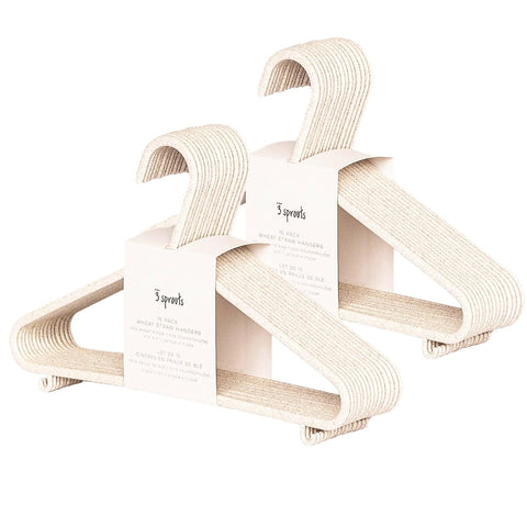 3 Sprouts Wheat Straw Baby Hangers, 30 Pack, Baby Closet, Speckled Cream