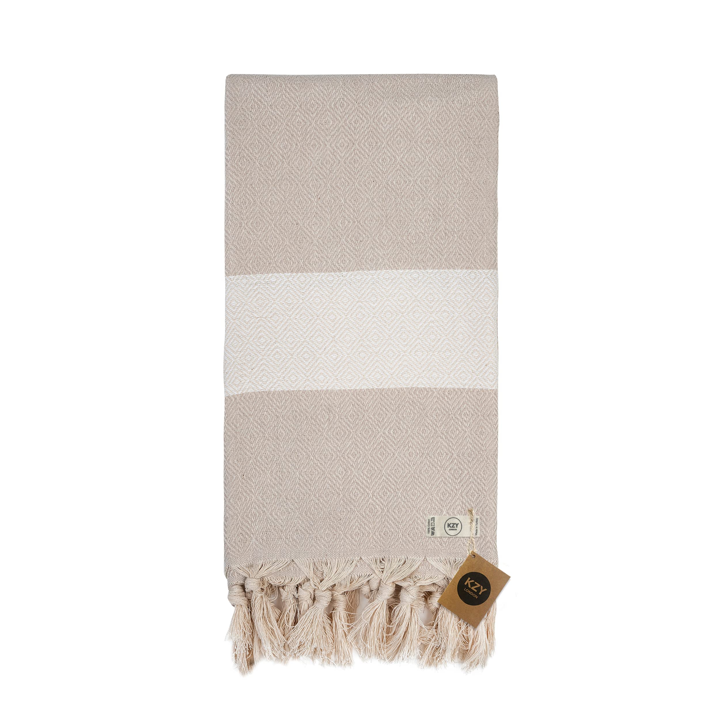 KZY LONDON Beach Towel 2 Pack Large Turkish Beach Towels for Camping, Swimming, Gym - Quick Dry, Absorbent