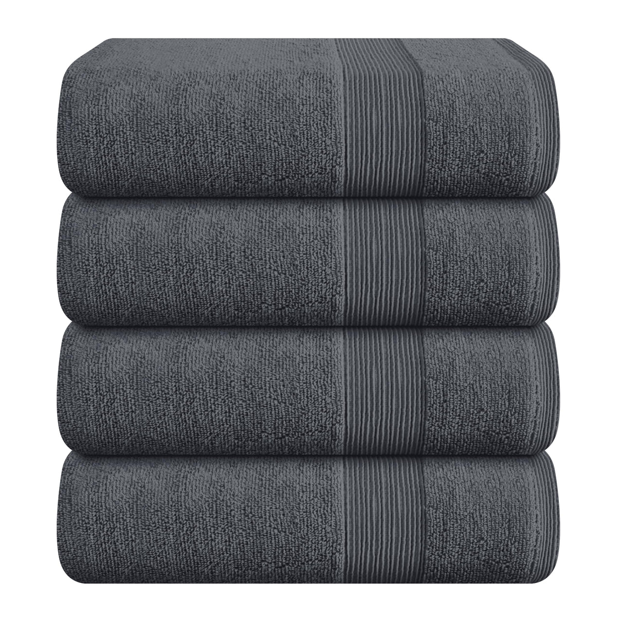 Elvana Home 4 Pack Bath Towel Set 27x54, 100% Ring Spun Cotton, Ultra Soft Highly Absorbent Machine Washable Hotel Spa Quality Bath Towels for