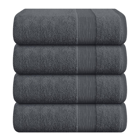 Elvana Home 4 Pack Bath Towel Set 27x54, 100% Ring Spun Cotton, Ultra Soft Highly Absorbent Machine Washable Hotel Spa Quality Bath Towels for