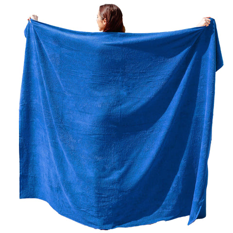 ADAMO Beach Towel XXL, Large (100 x 220 cm) Royalblau, 100% Cotton