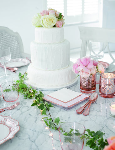 Talking Tables Party Porcelain Rose Gold Napkin. 33Cm